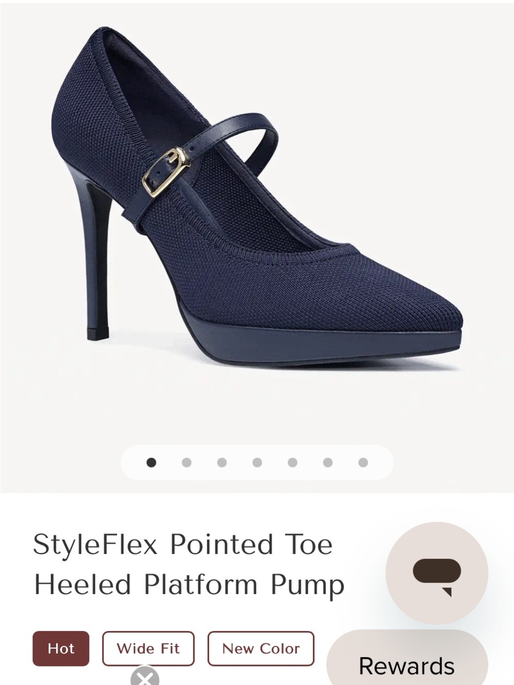 Pointed Toe Heeled Platform Pump - Navy